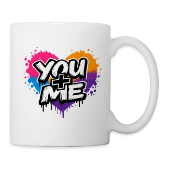 You + Me Streetart Schriftzug Bunt - Tasse - Weiß - Rechts