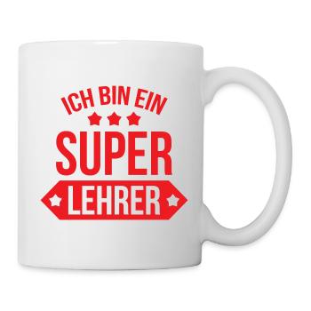 Super Maître d'École Étoiles et Bannière Scolaire - Mug blanc - blanc - Droite