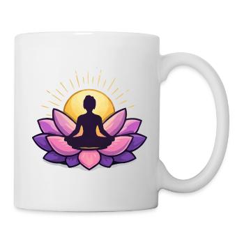 Sonnenaufgang Lotus Meditation - Tasse - Weiß - Rechts
