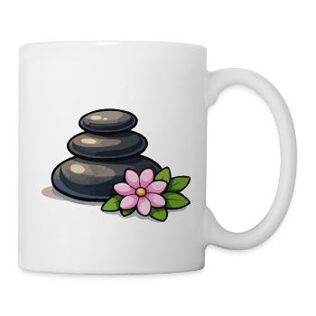 Zen Stone Pyramid with Lotus - Mug - white - Right