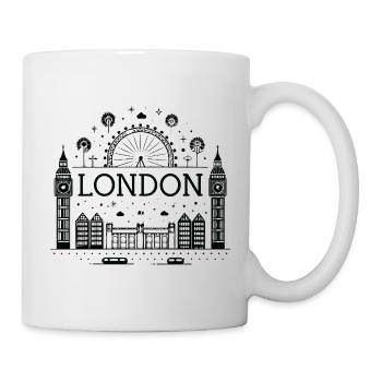London Night Big Ben Wheel - Tasse - Weiß - Rechts