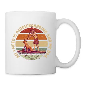 Stand Up Paddle Paddleboarding And My Dog - Mug - white - Right
