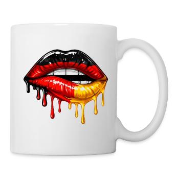 German Girl Deutschland Flagge Lippen Fußball - Tasse - Weiß - Rechts