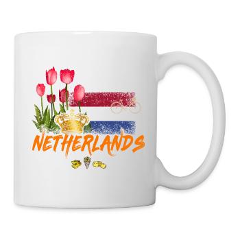 Netherlands Vintage Holland Flag Tulip Souvenir - Mug - white - Right