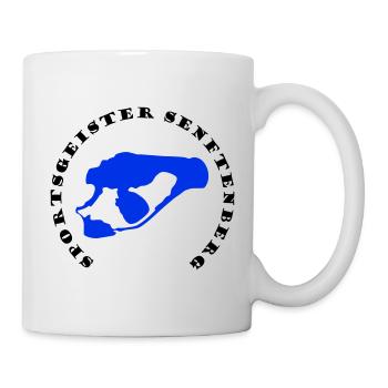 Logo Sportsgeister Senftenberg avec silhouette de lac - Mug blanc - blanc - Droite