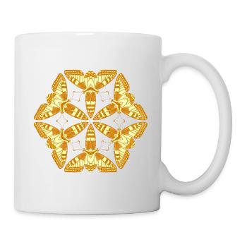 Golden Mandala Butterflies – Insects - Mug - white - Right