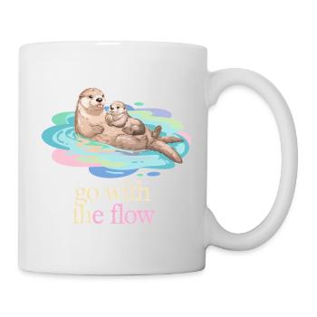 Otter Duo in Pastel Flow - Mug - white - Right