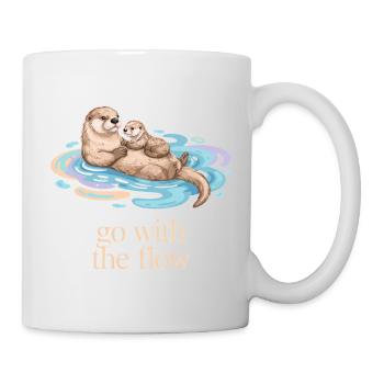 La famille de la loutre se laisse porter - Mug blanc - blanc - Droite