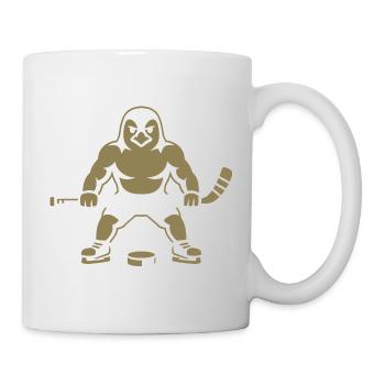 Eishockey Pinguin Silhouette minimalistisch stark - Tasse - Weiß - Rechts