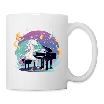 Mondzauber Unicorn am Klavier - Tasse - Weiß - Rechts