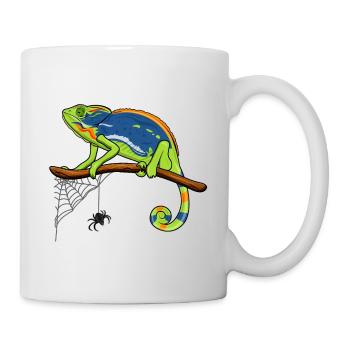 Chameleon On Branch with Spider Web - Mug - white - Right