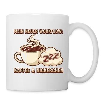 Kaffee Nickerchen Workflow - Tasse - Weiß - Rechts