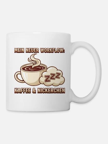 Mein Workflow Kaffee Nickerchen - Tasse - Weiß