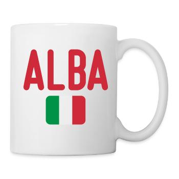 Alba Red Text with Italian Tricolour - Mug - white - Right