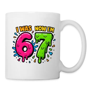 7. Geburtstag Kinder 67 Meme Humor Geschenkidee - Tasse - Weiß - Rechts