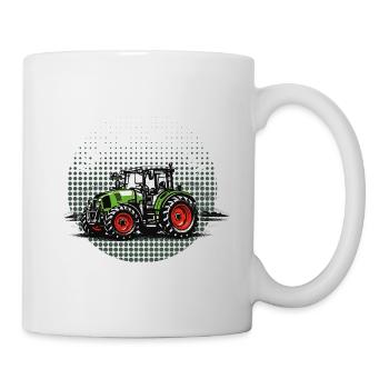 Farm Life – Grüner Traktor Vintage Halftone - Tasse - Weiß - Rechts