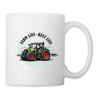 Vie à la ferme – Tracteur vert et rouge style vintage - Mug blanc - blanc - Droite