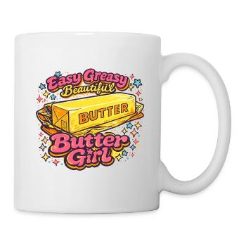 Butter Girl Retro Pop Art Illustration - Mug - white - Right
