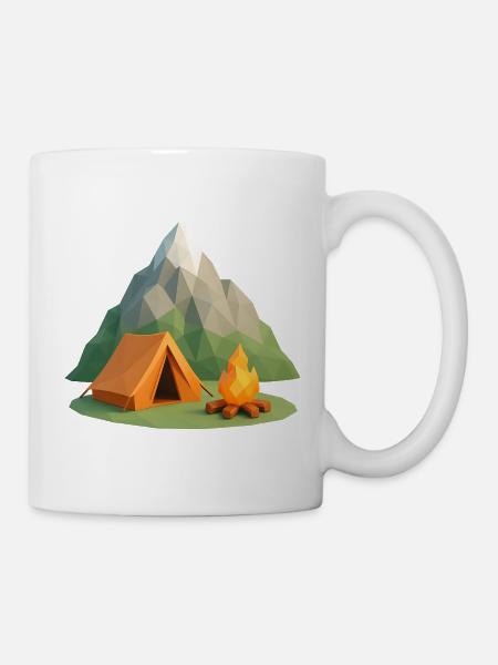 Geopolymountain Camping Szene - Tasse - Weiß