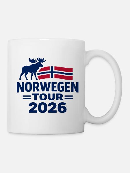 Norwegen Tour 2026 Geschenk Abenteuer - Tasse - Weiß