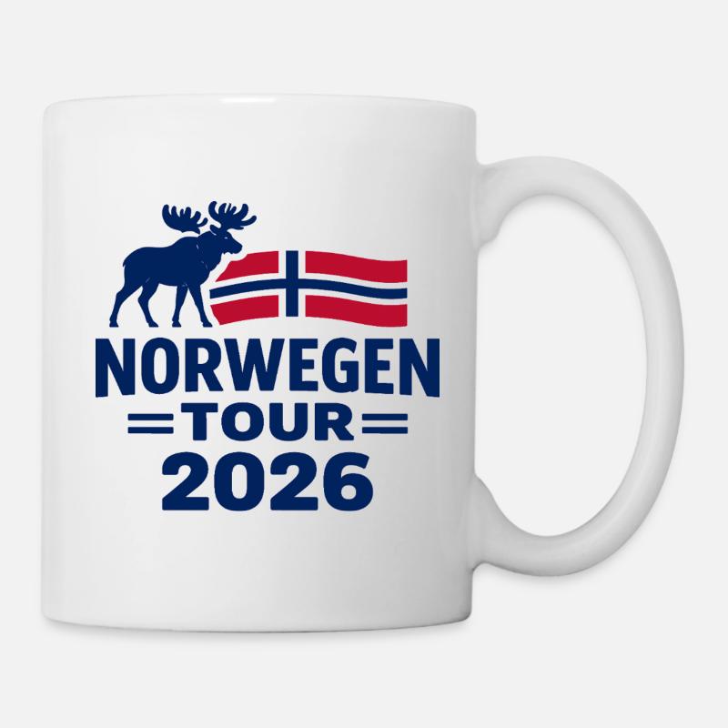 Norwegen Tour 2026 Geschenk Abenteuer - Tasse - Weiß