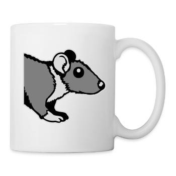 Ratte Vorderseite Halb Neugierig Lustig Nagetier - Tasse - Weiß - Rechts