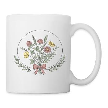 Boho Blumen Flowers Line Art  - Mug - white - Right