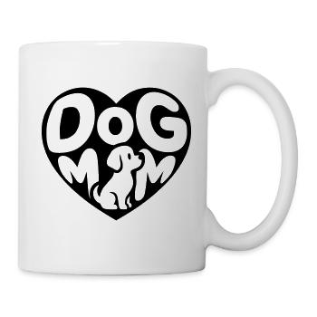 Cœur de maman de chien avec petit chien - Mug blanc - blanc - Droite