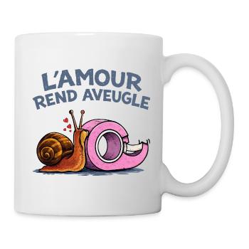 L’amour rend aveugle – humour escargot scotch - Mug blanc - blanc - Droite
