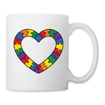 Autism Puzzle Heart Motif - Mug - white - Right