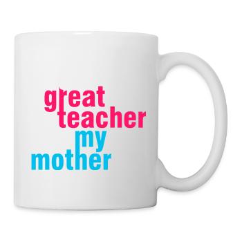 Great Teacher Mom Shirt – Geschenkidee - Tasse - Weiß - Rechts