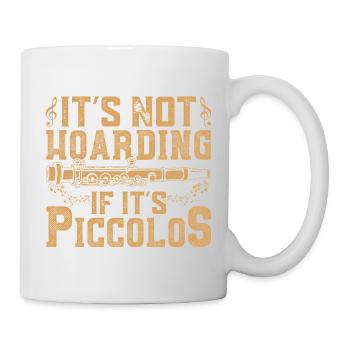 Piccolo-Spieler Marschband Orchester-Instrument - Tasse - Weiß - Rechts