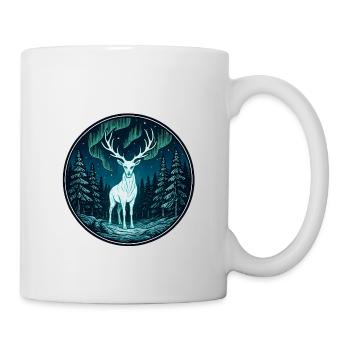 Aurora-Reh im Nachtwald - Tasse - Weiß - Rechts