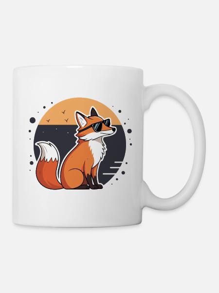 Fox Sun Dunkle Brille - Tasse - Weiß
