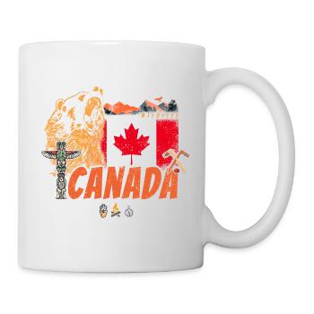 Canada Vintage Flag and Grizzly Bear Souvenir - Mug - white - Right