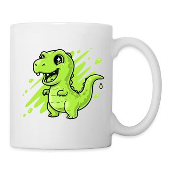 Grüner Schleim Dino Comic - Tasse - Weiß - Rechts