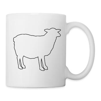 Schafsilhouette Kontur-Design - Tasse - Weiß - Rechts