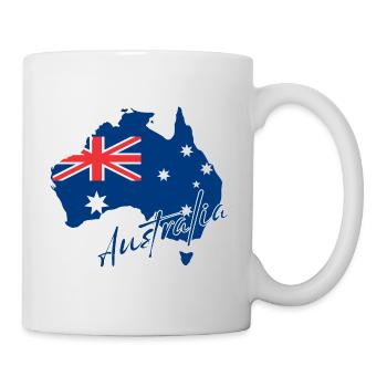 Map with the flag of Australia, I love Australia - Mug - white - Right