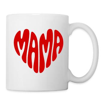 MAMA T-shirt in the shape of a heart, retro style - Mug - white - Right