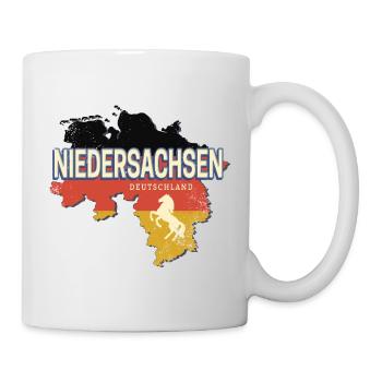 Niedersachsen Deutschland Bundesland Landkarte - Tasse - Weiß - Rechts