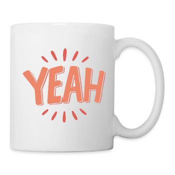 YEAH Peach  - Tasse - Weiß - Rechts
