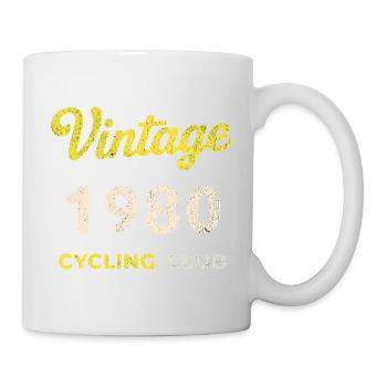 Vintage 1980 – Cycling Club Retro Birth Year - Mug - white - Right