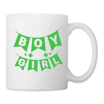 St. Patrick Day Baby Party Gender Reveal - Tasse - Weiß - Rechts