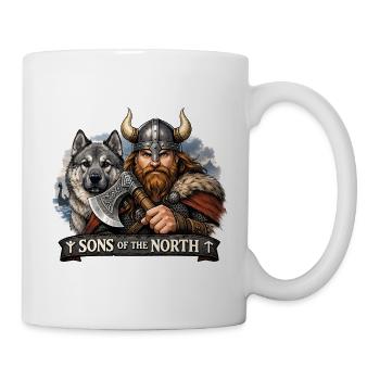 Wikinger mit einem Jagdhund - Tasse - Weiß - Rechts