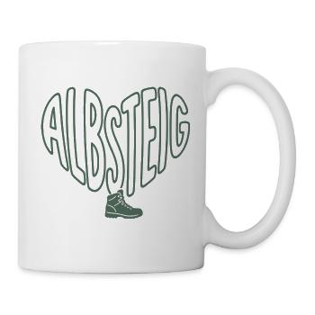 Albsteig heart with hiking boots - Mug - white - Right