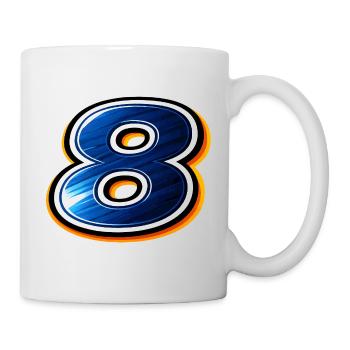 Chemise de football numéro 8 design sportif - Mug blanc - blanc - Droite
