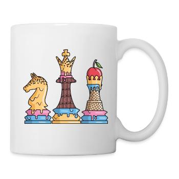 Schachfiguren Eiscreme Schachspiel Kinder Schach - Mug - white - Right