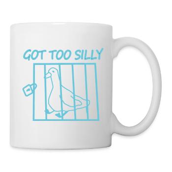 Vogel im Käfig mit dem Text Wurde zu dumm - Tasse - Weiß - Rechts