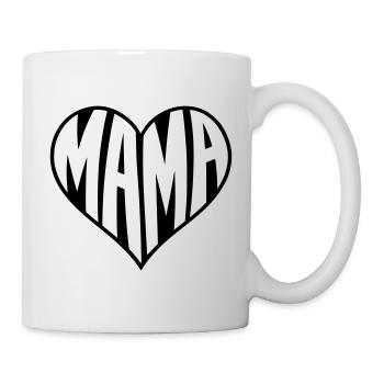 Mama Herz Typografie  - Tasse - Weiß - Rechts