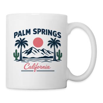 Palm Springs Palm Trees Sunset - Mug - white - Right